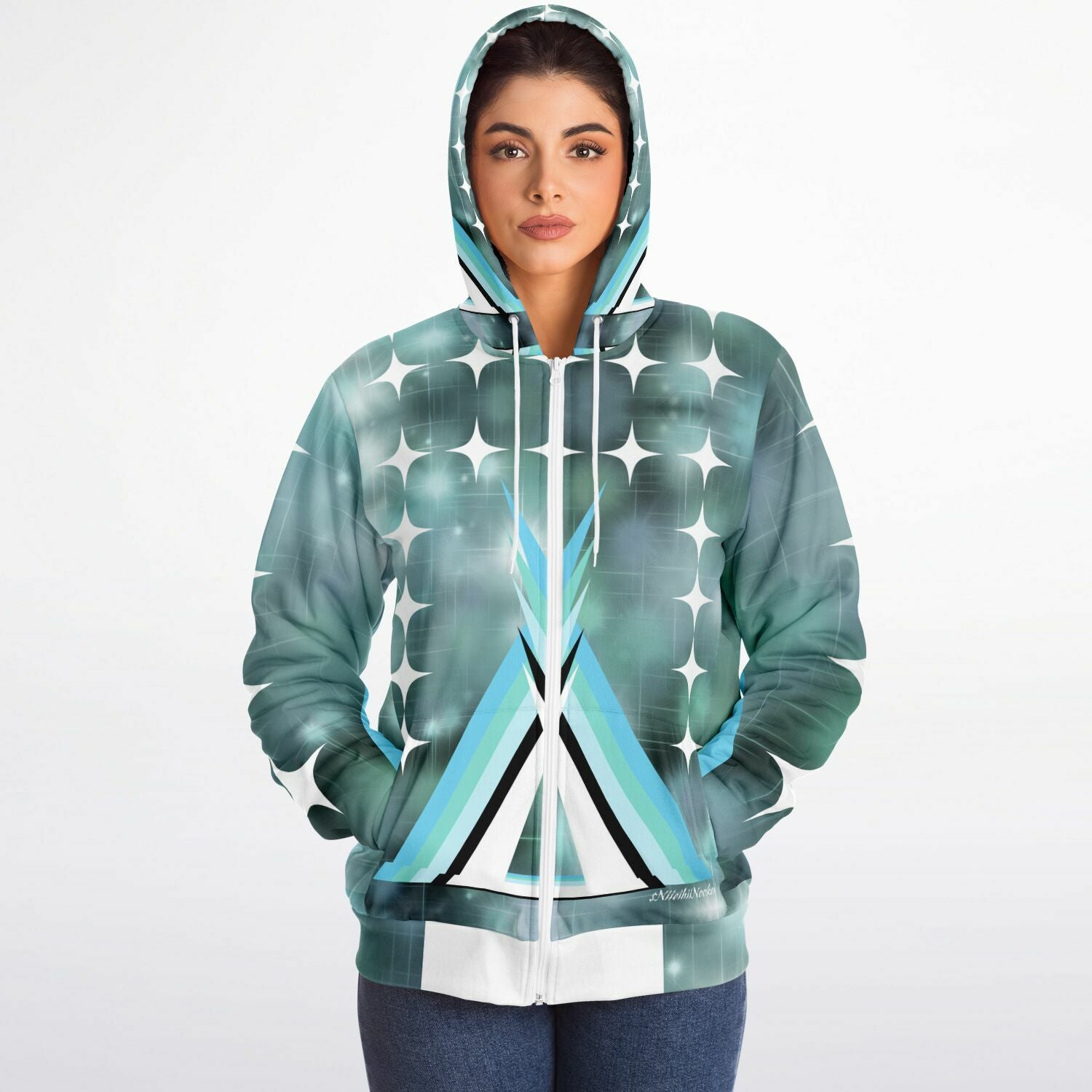 $NiieihiiNookei Microfleece Lined Ziphoodie - AOP