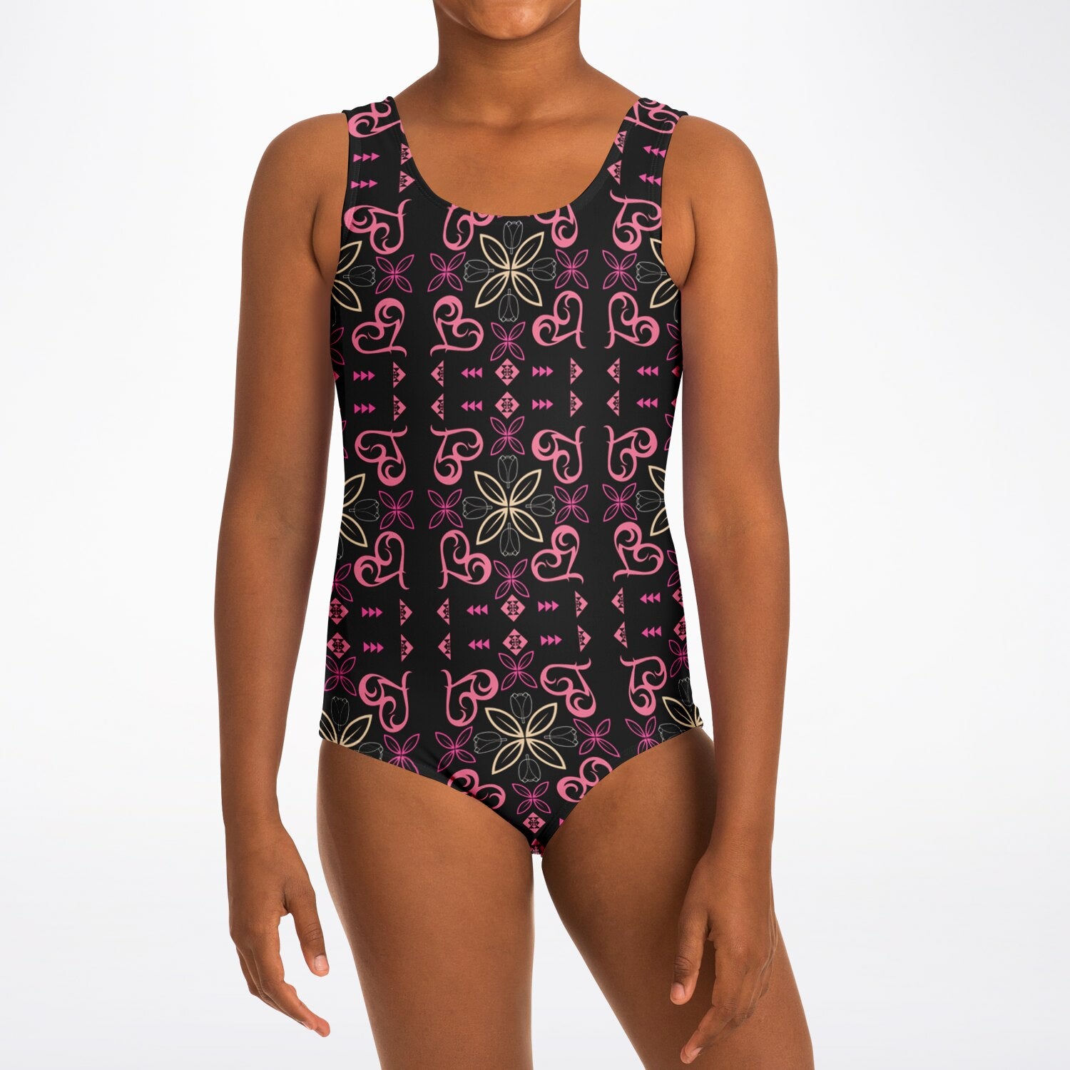 FLOWERS & HEARTZ Kids One-Piece Swimsuit - AOP