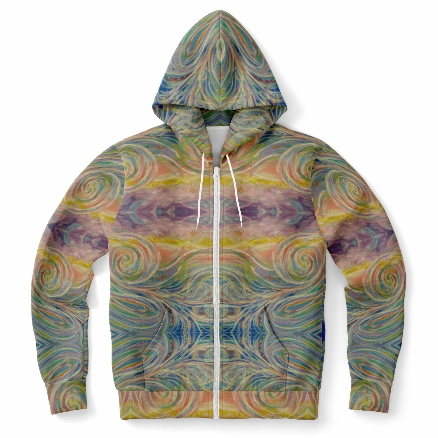 SMW Watercolor Fashion Zip-Up Hoodie - AOP