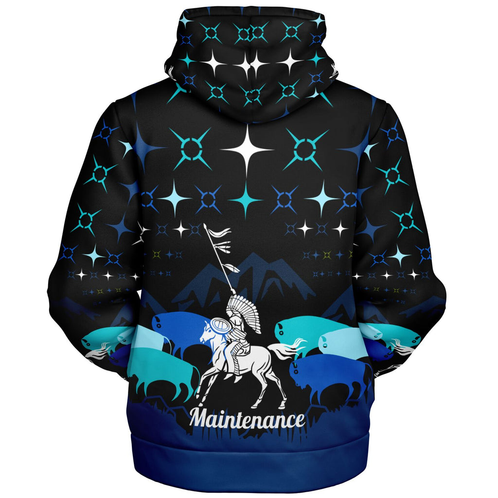 $NiieihiiNookei CUSTOM Shoshone Rose Microfleece Ziphoodie - AOP
