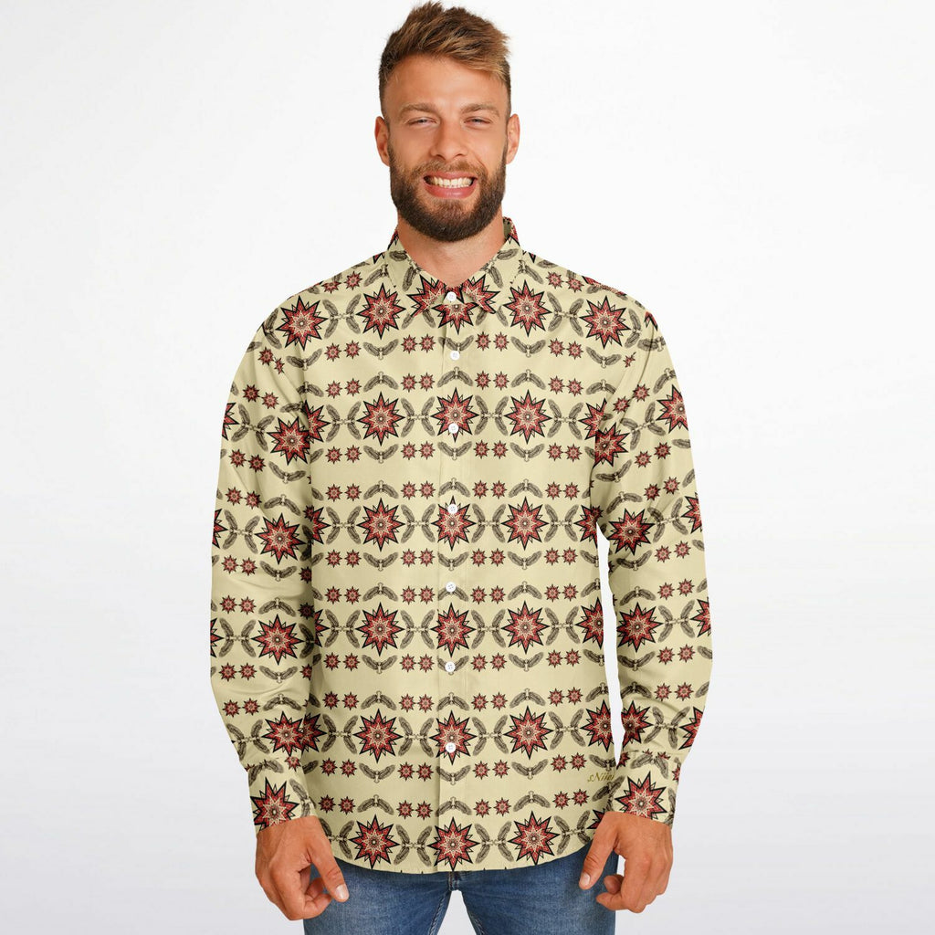 $NiieihiiNookei Long Sleeve Button Down Shirt - AOP