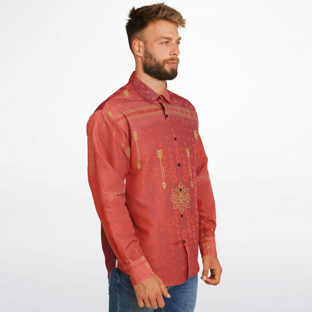 $NiieihiiNookei Long Sleeve Button Down Shirt - AOP