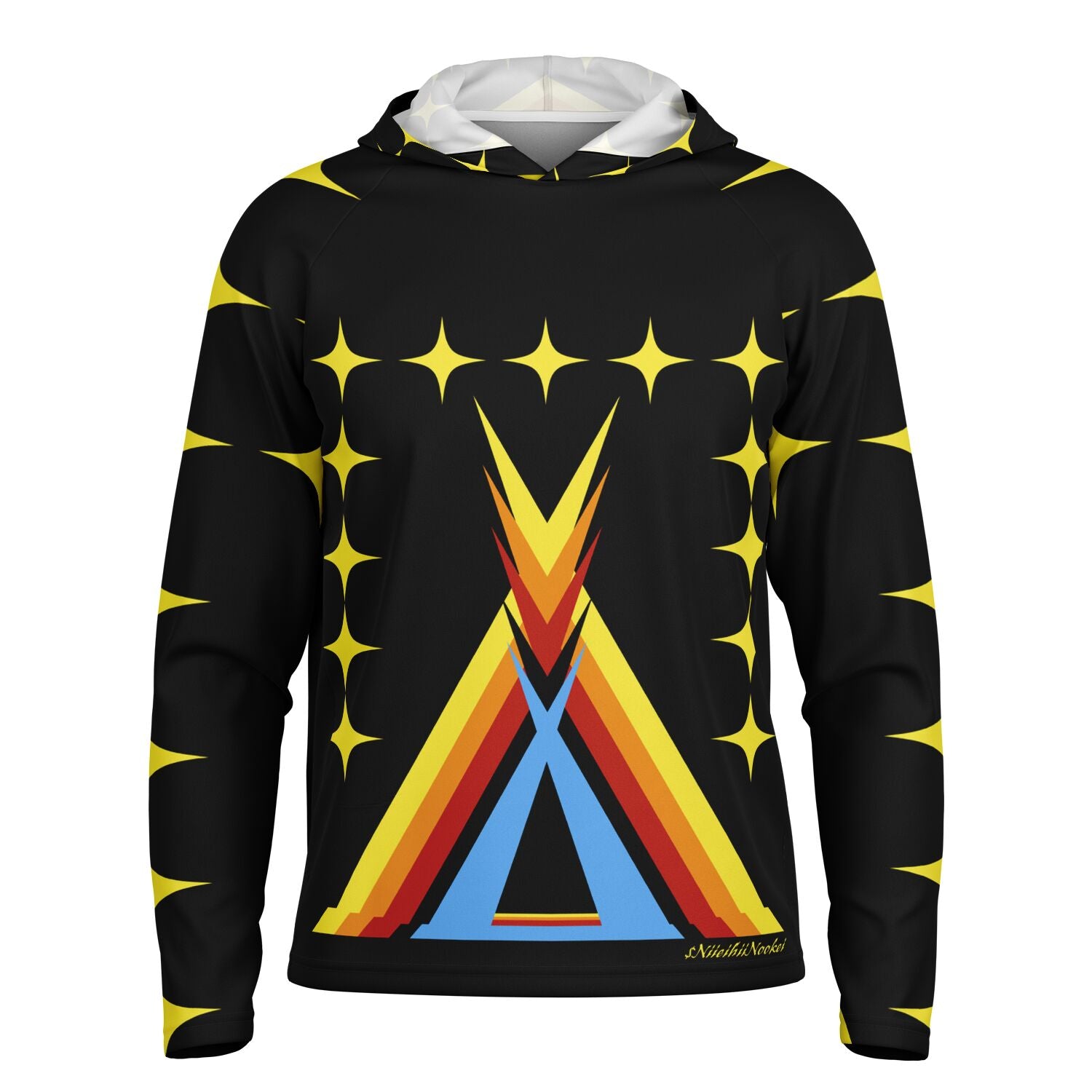 $NiieihiiNookei Long Sleeve Hooded Performance Shirt - AOP