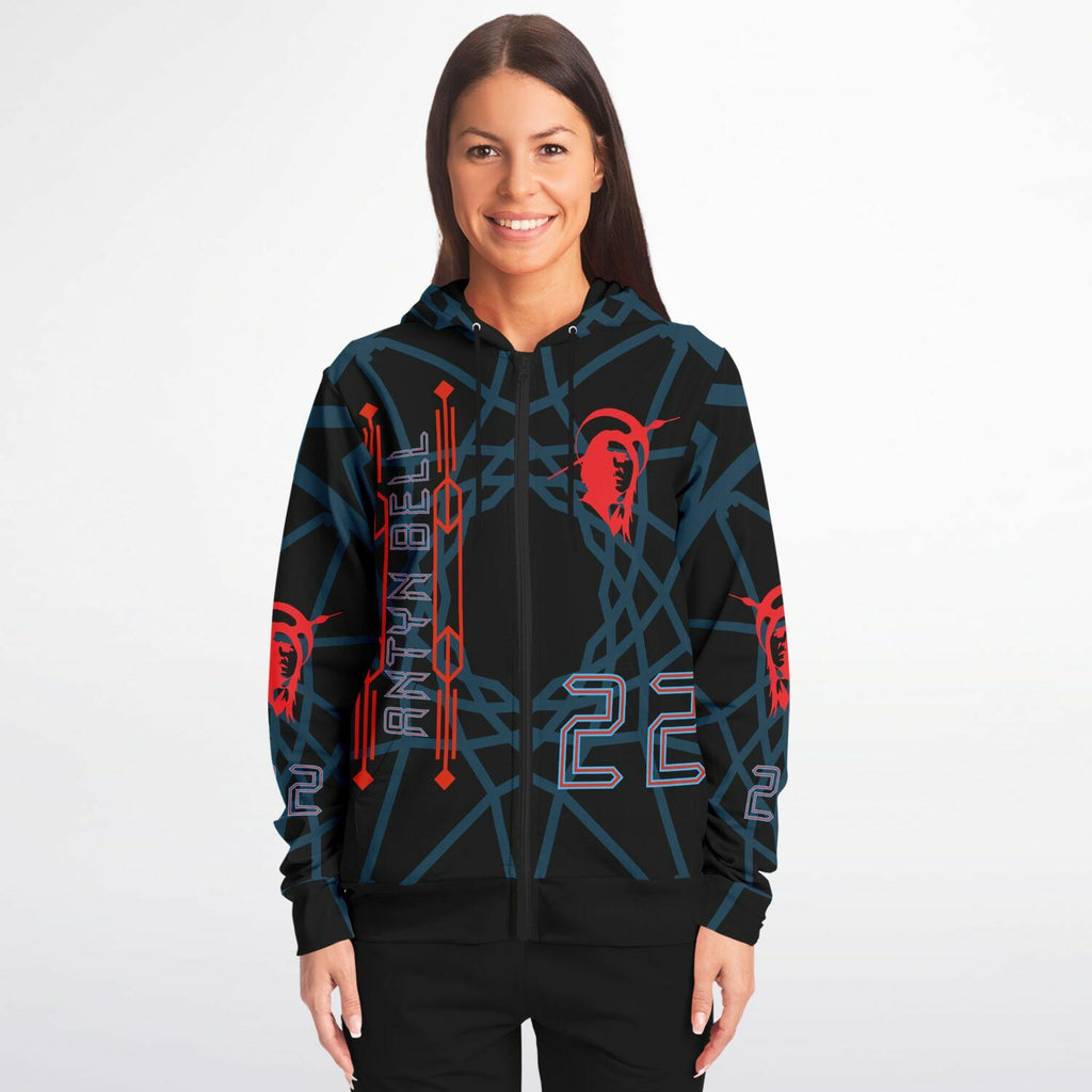 $NiieihiiNookei Athletic Zip-Up Hoodie - AOP