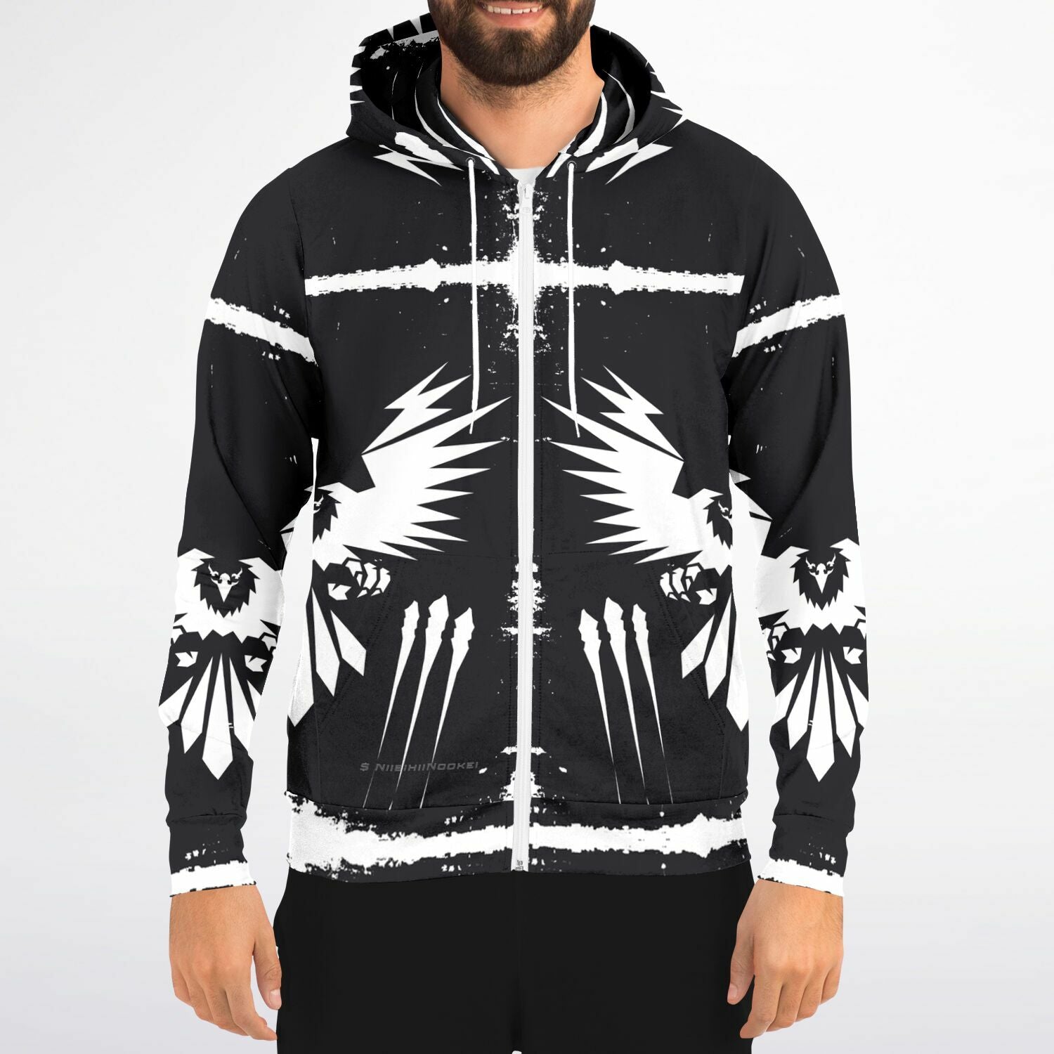 $NiieihiiNookei Athletic Zip-Up Hoodie - AOP