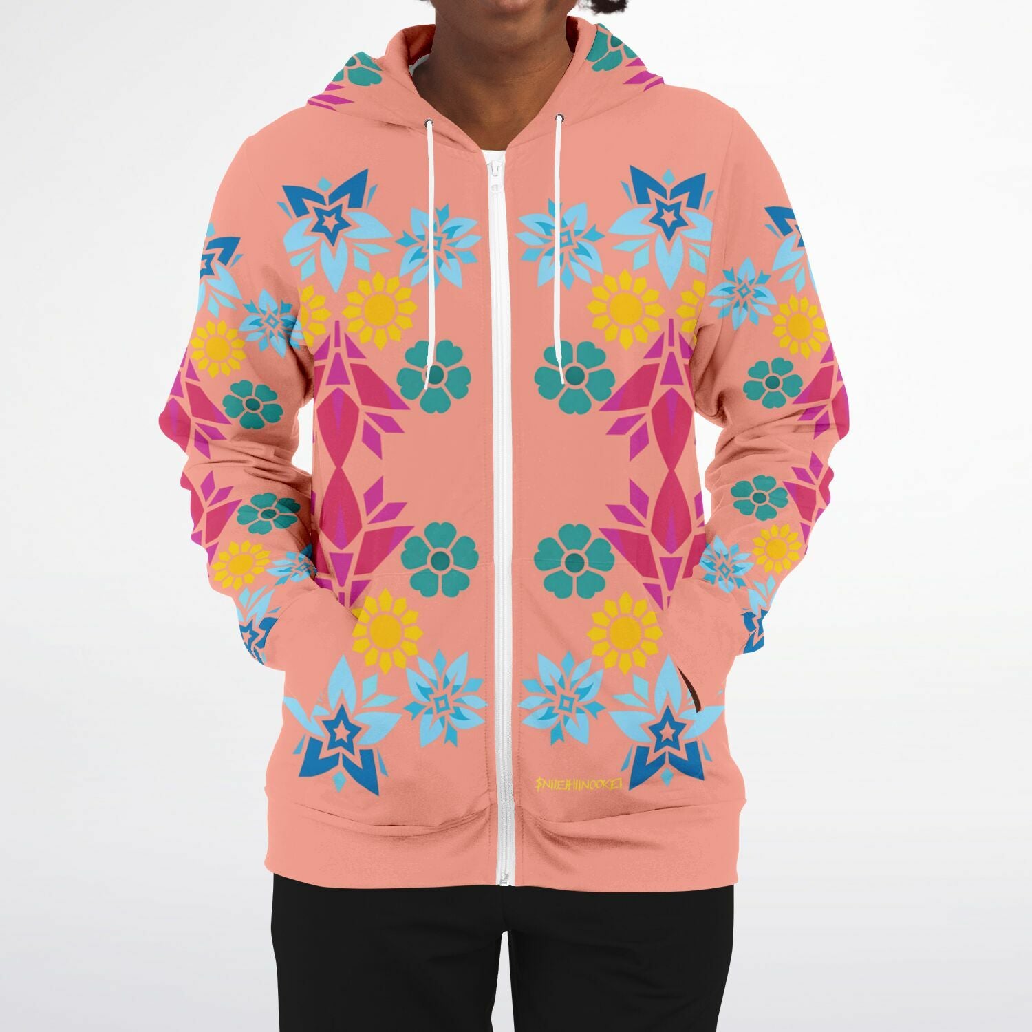 $NiieihiiNookei Athletic Zip-Up Hoodie - AOP