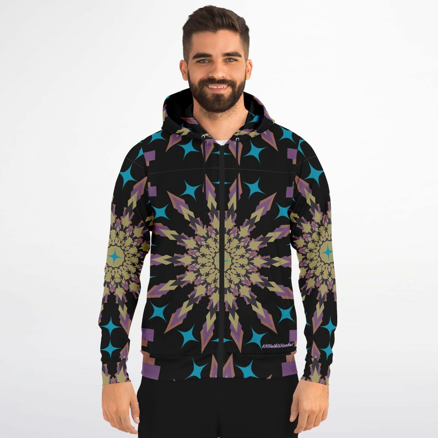 $NiieihiiNookei Athletic Zip-Up Hoodie - AOP