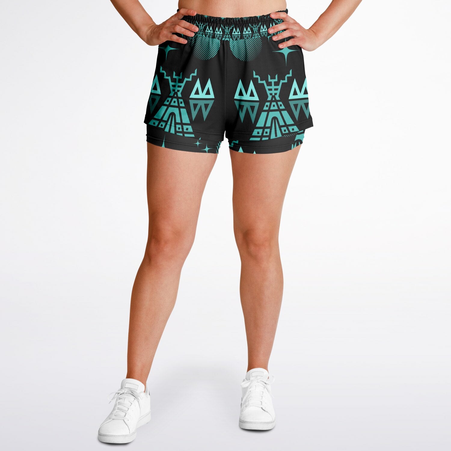 $NiieihiiNookei Women's 2-in-1 Shorts - AOP