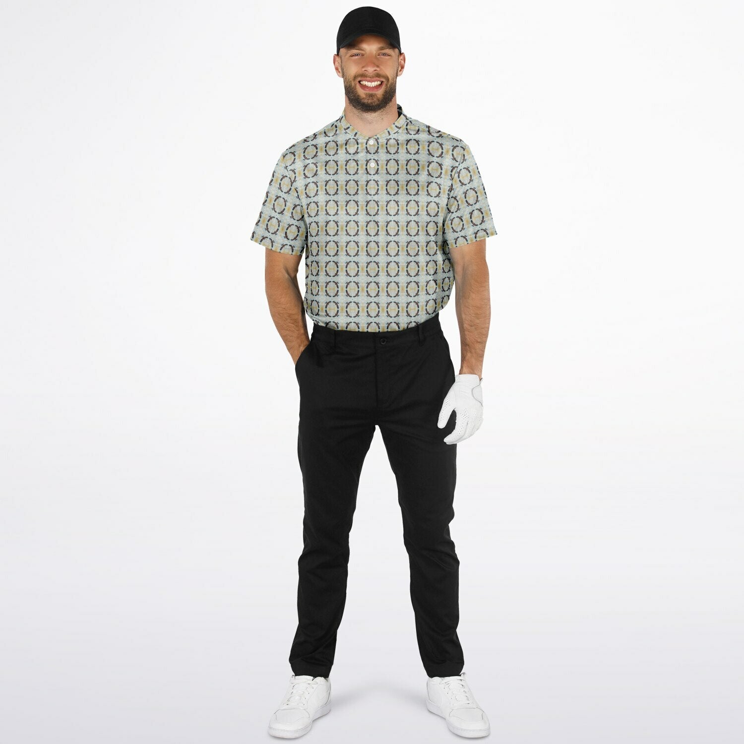 $NiieihiiNookei Blade Collar Polo Shirt - AOP