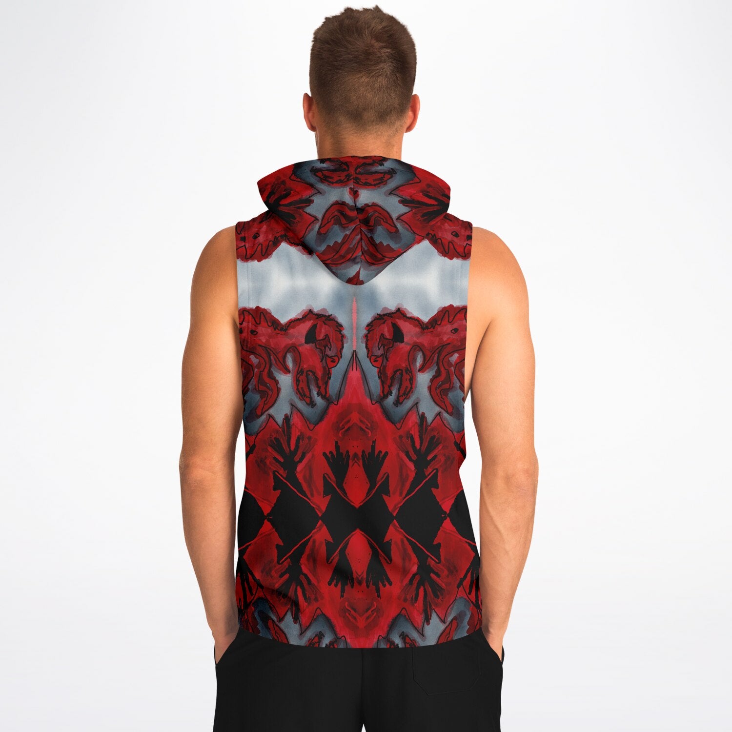 $NiieihiiNookei Athletic Drop Armhole Hoodie - AOP