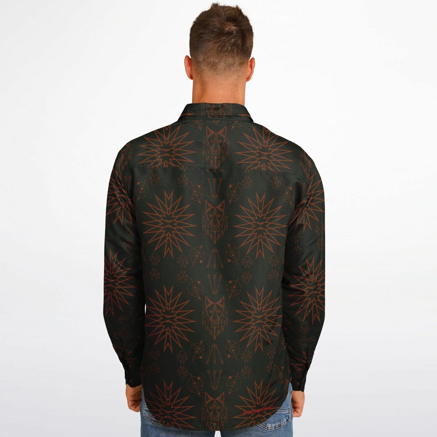 $NiieihiiNookei Long Sleeve Button Down Shirt - AOP