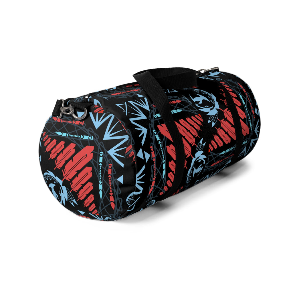 $NiieihiiNookei Duffel Bag — Red & Blue Geometric Travel Gym Bag