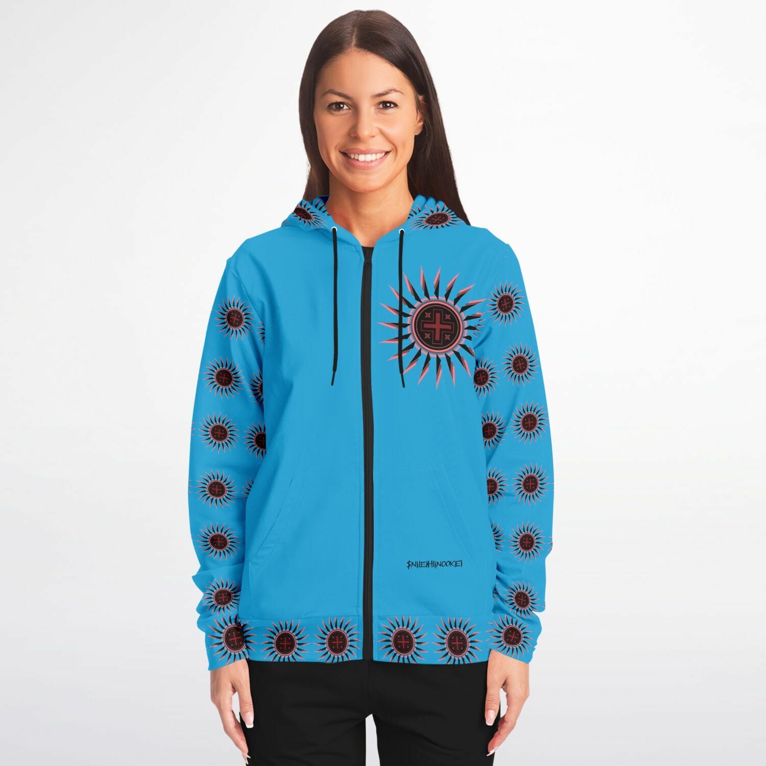 $NiieihiiNookei Athletic Zip-Up Hoodie - AOP