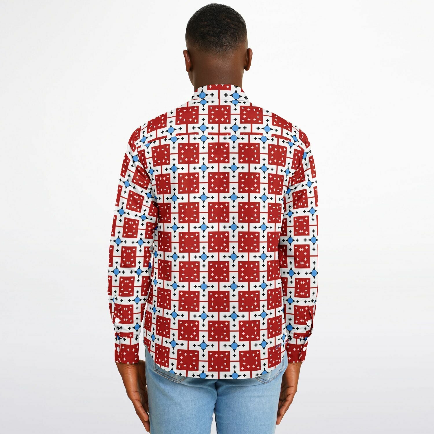 $NiieihiiNookei Long Sleeve Button Down Shirt - AOP