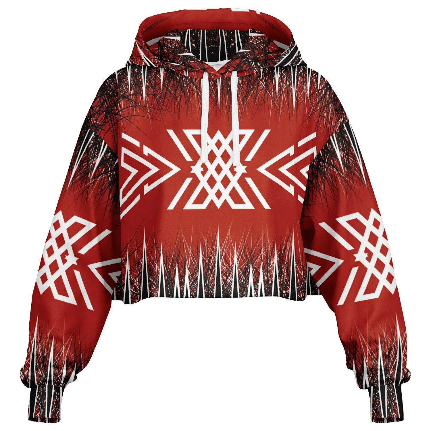 $NiieihiiNookei Fashion Cropped Hoodie - AOP