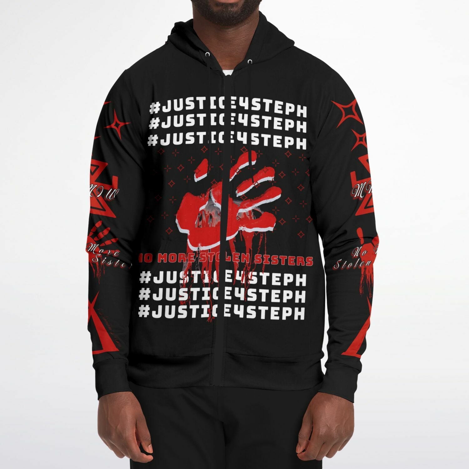 #JUSTICE4STEPH Athletic Zip-Up Hoodie - AOP