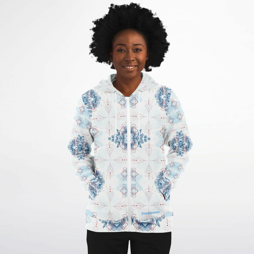 Athletic Zip-Up Hoodie - AOP