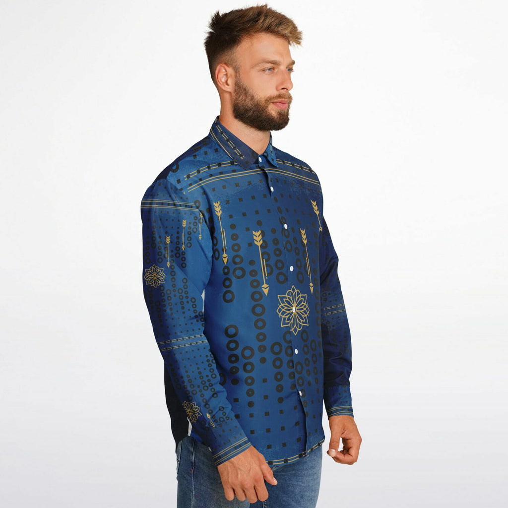 $NiieihiiNookei Long Sleeve Button Down Shirt - AOP