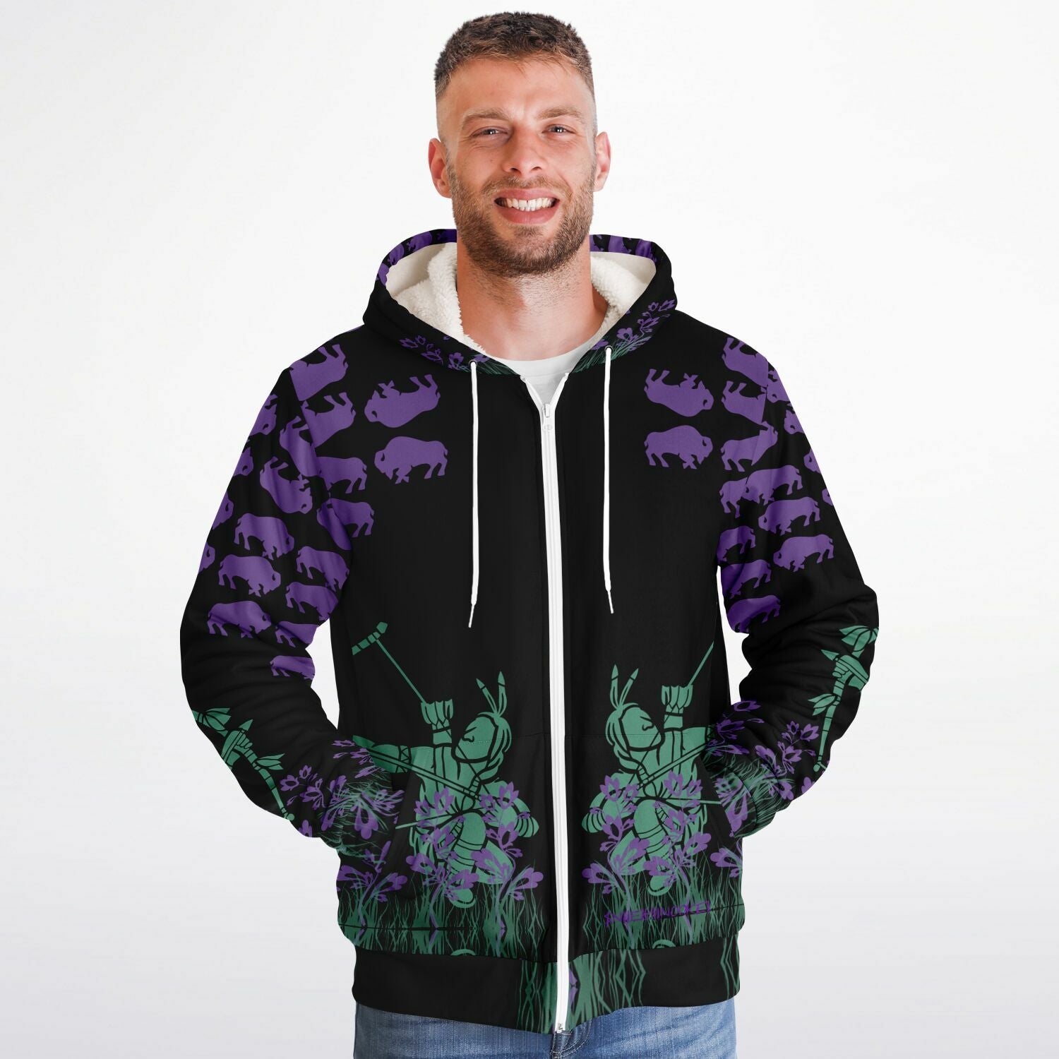 $NiieihiiNookei Microfleece Ziphoodie - AOP