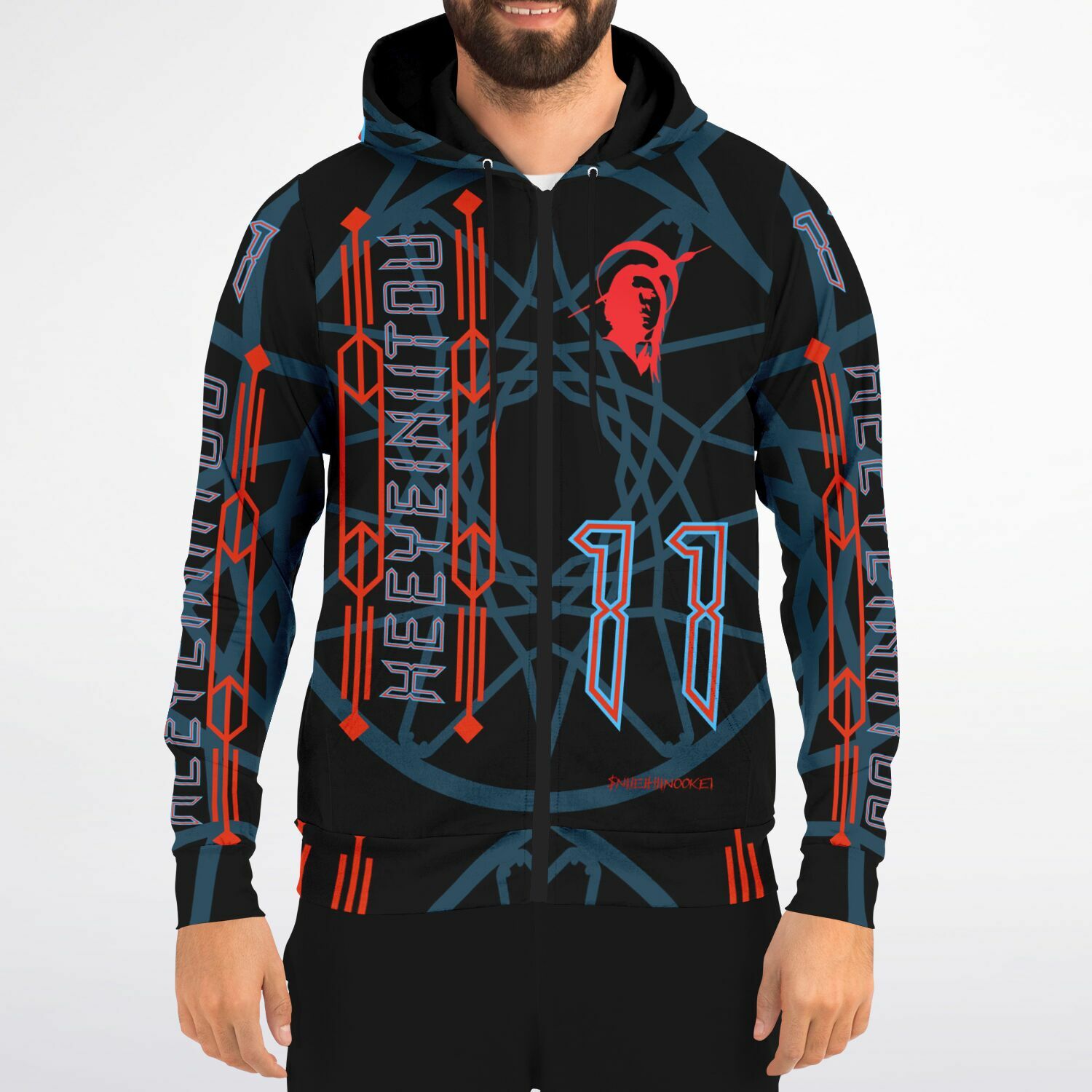 $NiieihiiNookei Athletic Zip-Up Hoodie - AOP