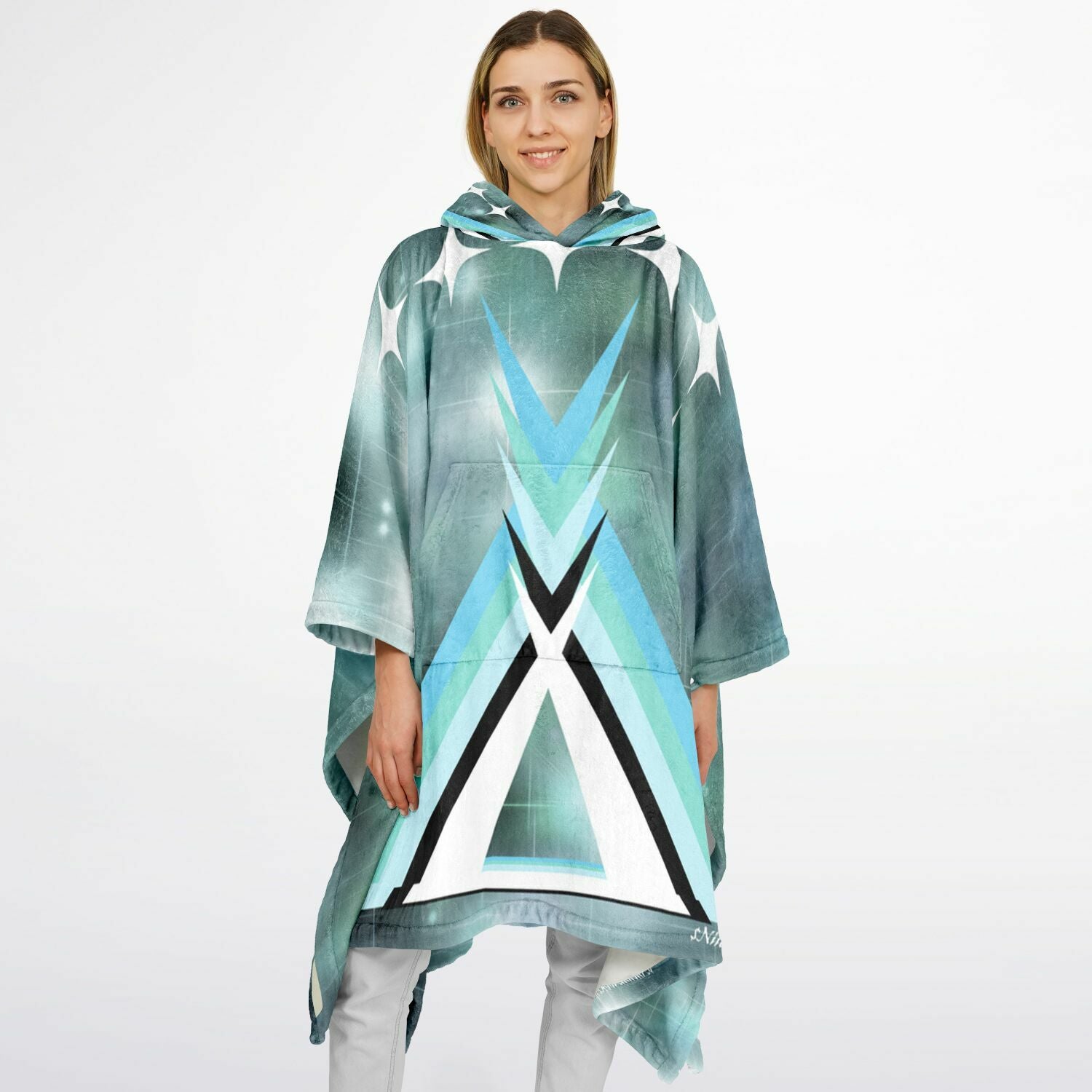 $NiieihiiNookei Flannel Blanket Poncho - AOP