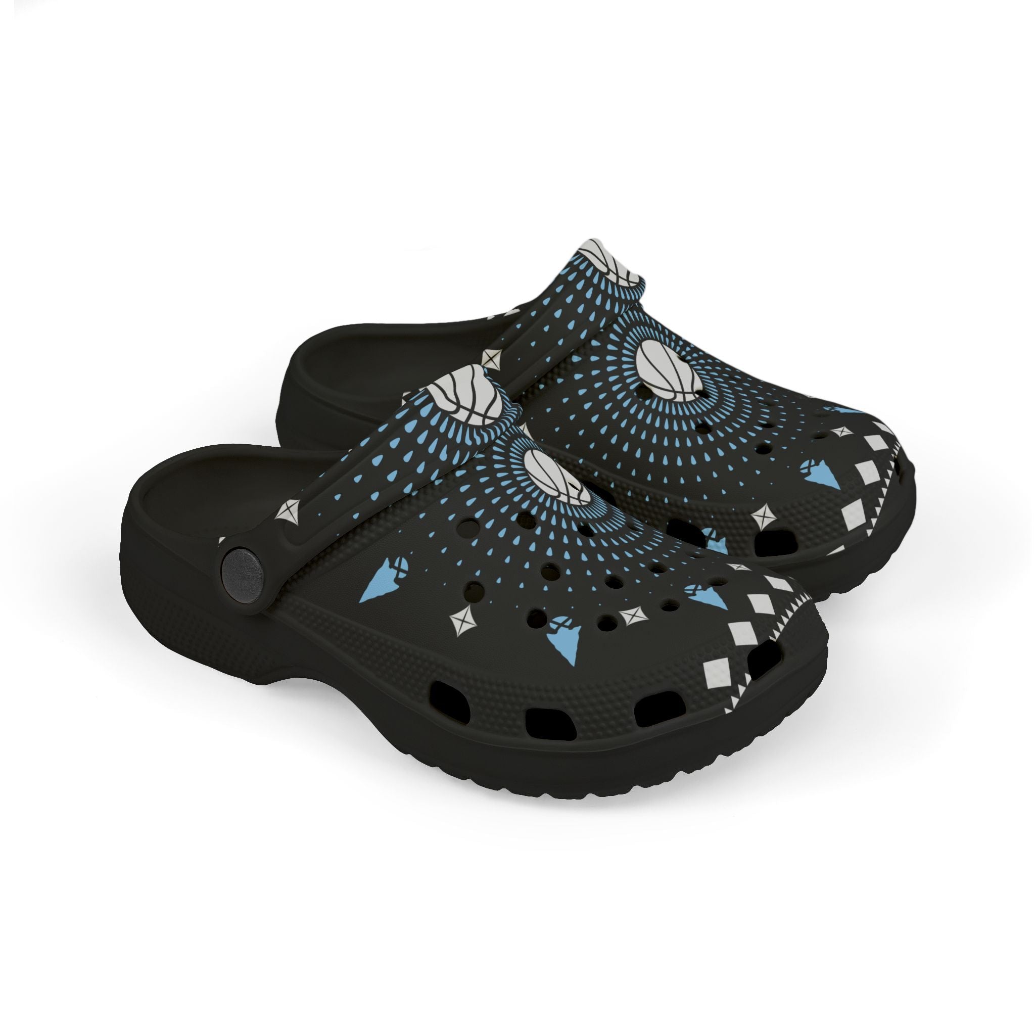 $NiieihiiNookei Kids Basketball Pattern EVA Foam Clogs — Slip-On Sports Shoes