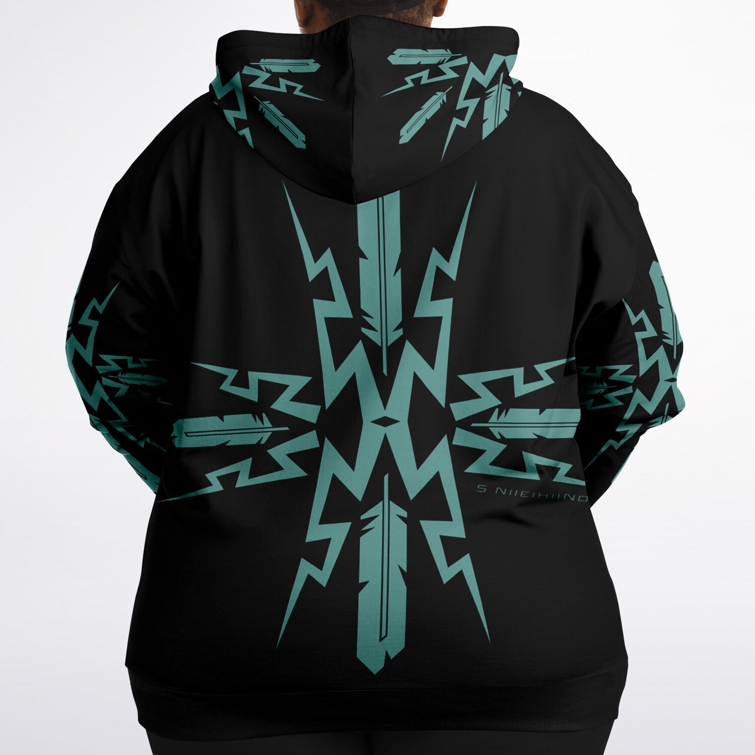 $NiieihiiNookei Plus-size Ziphoodie - AOP