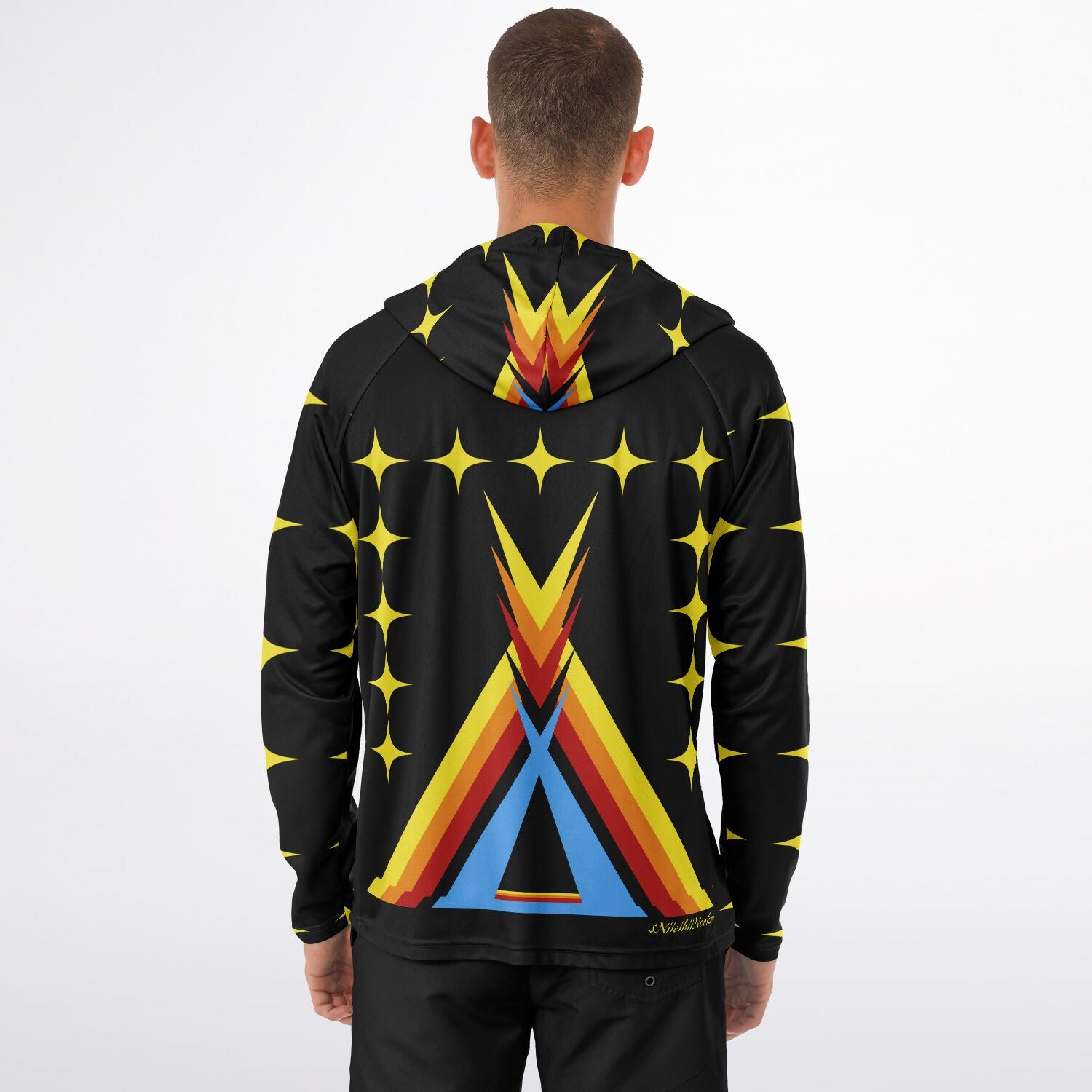 $NiieihiiNookei Long Sleeve Hooded Performance Shirt - AOP