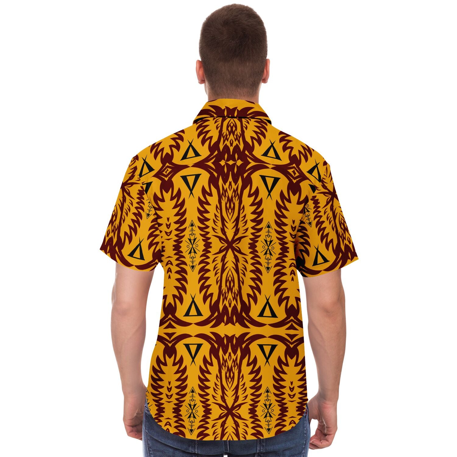 Short Sleeve Button Down Shirt - AOP