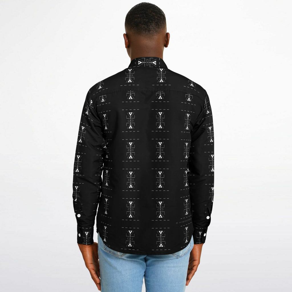 $NiieihiiNookei Long Sleeve Button Down Shirt - AOP