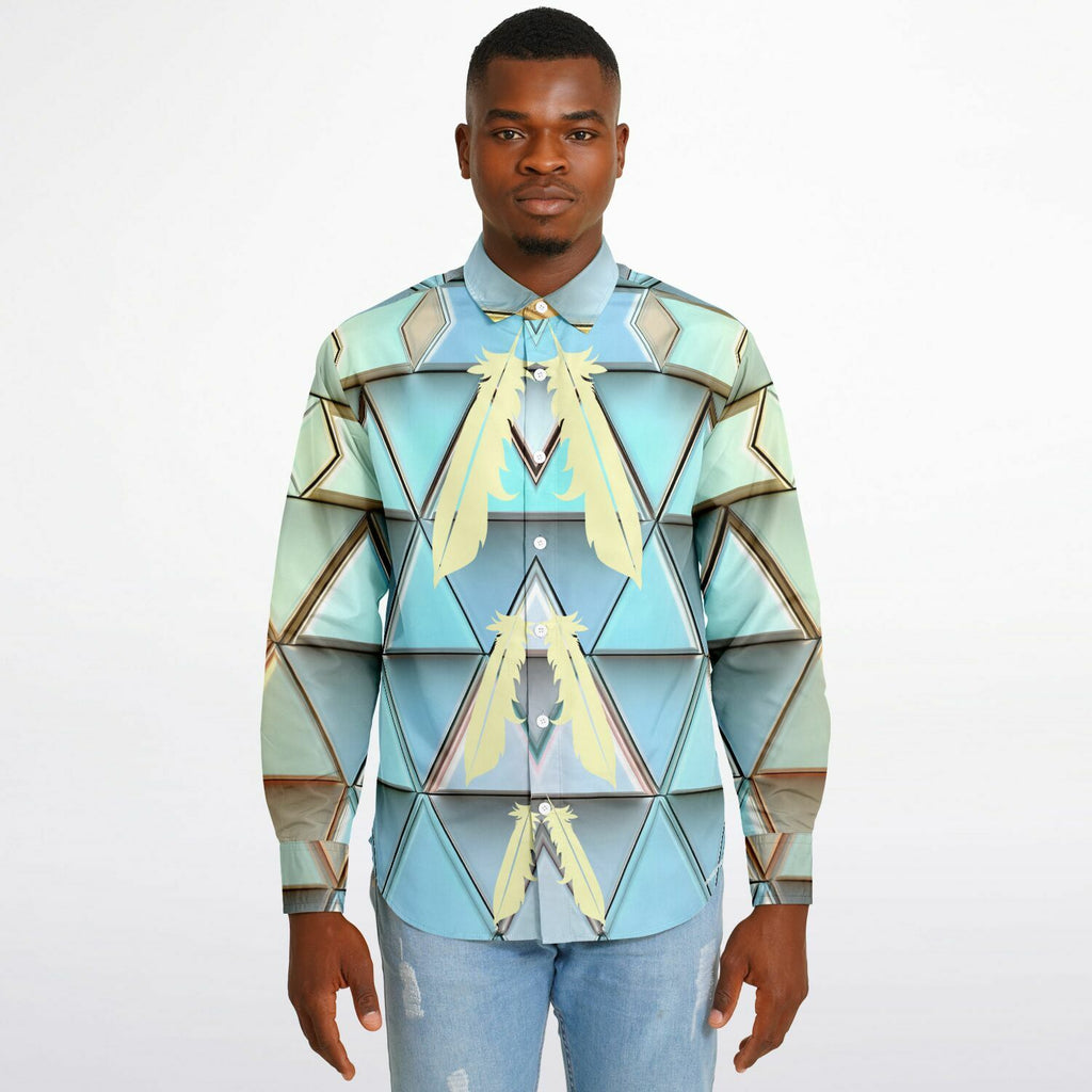 $NiieihiiNookei Long Sleeve Button Down Shirt - AOP