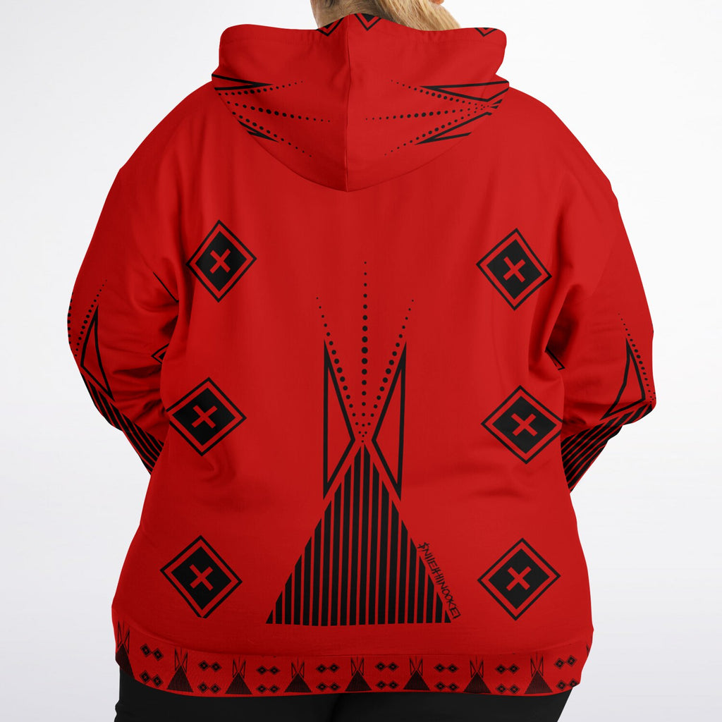 $NiieihiiNookei Fashion Plus-size Ziphoodie - AOP Red