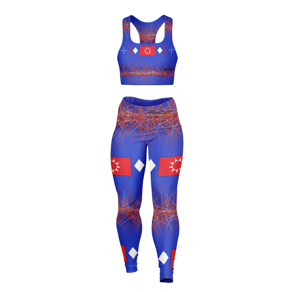 Oglala Sioux TRIBE LOGOPadded Sports Bra & Leggings - AOP