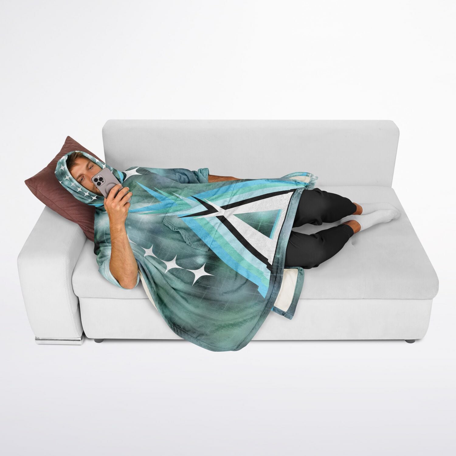 $NiieihiiNookei Flannel Blanket Poncho - AOP