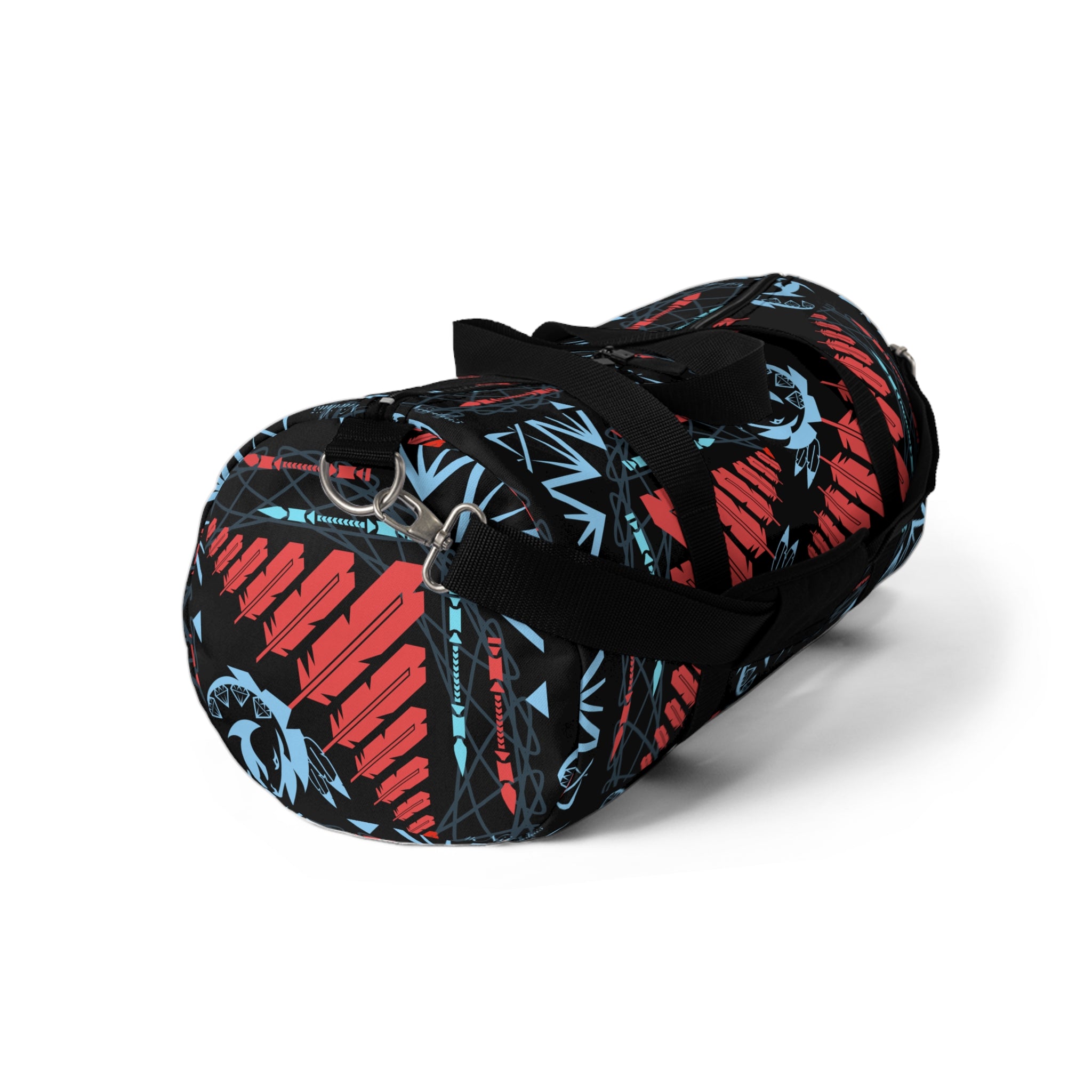 $NiieihiiNookei Duffel Bag — Red & Blue Geometric Travel Gym Bag