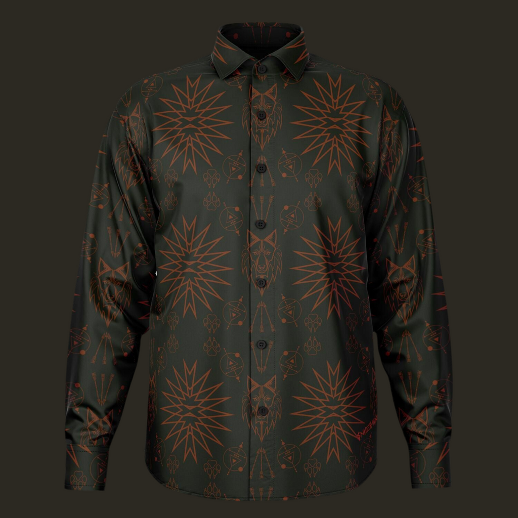 $NiieihiiNookei Long Sleeve Button Down Shirt - AOP
