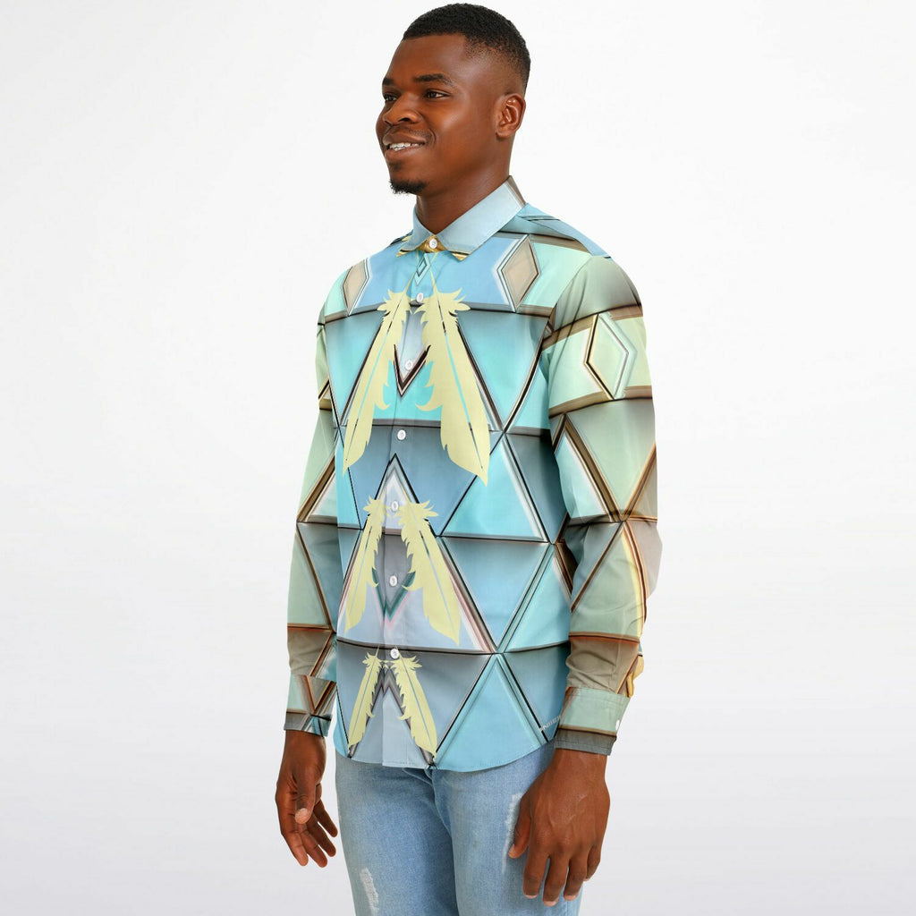 $NiieihiiNookei Long Sleeve Button Down Shirt - AOP