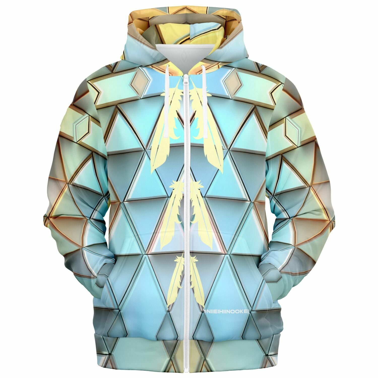 $NiieihiiNookei Athletic Zip-Up Hoodie - AOP