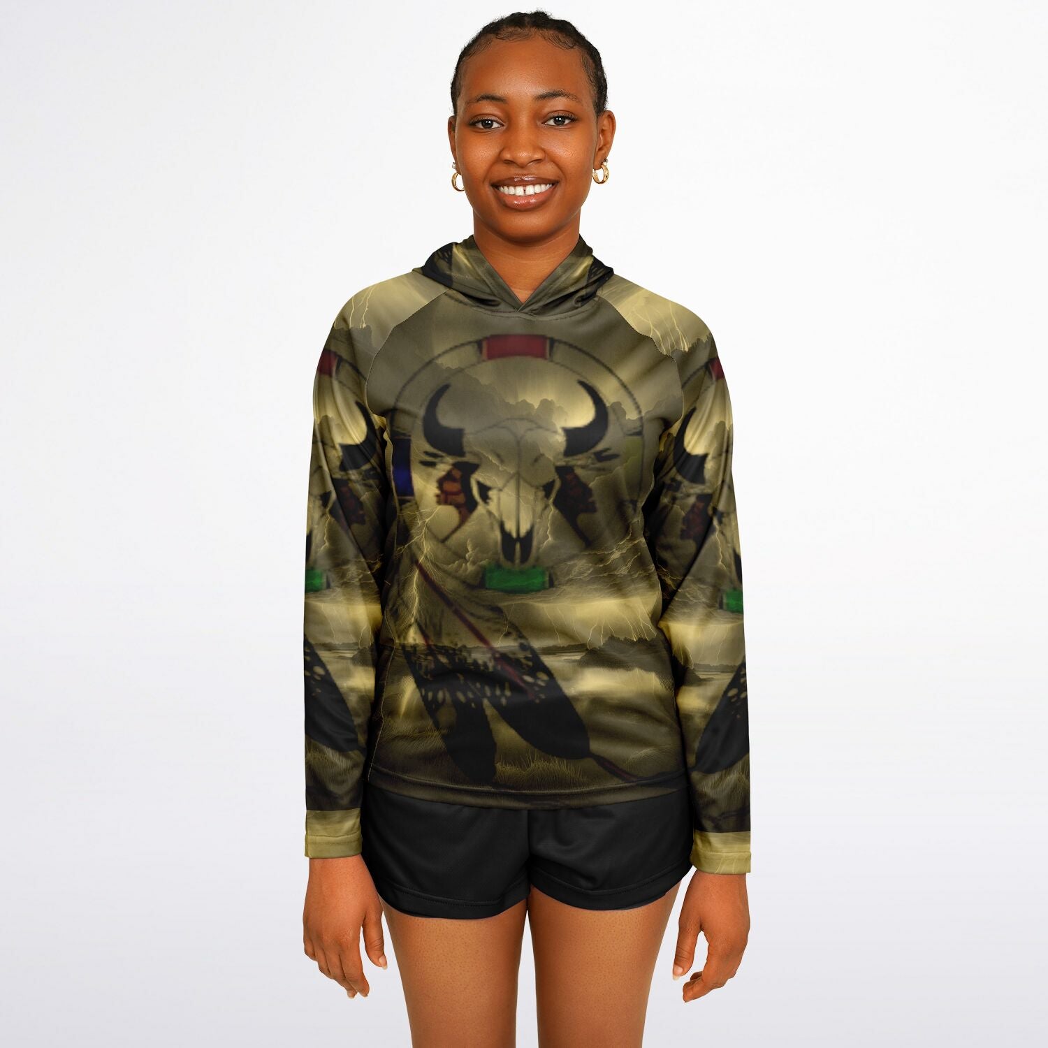 $NiieihiiNookei  Hooded Performance Shirt - AOP