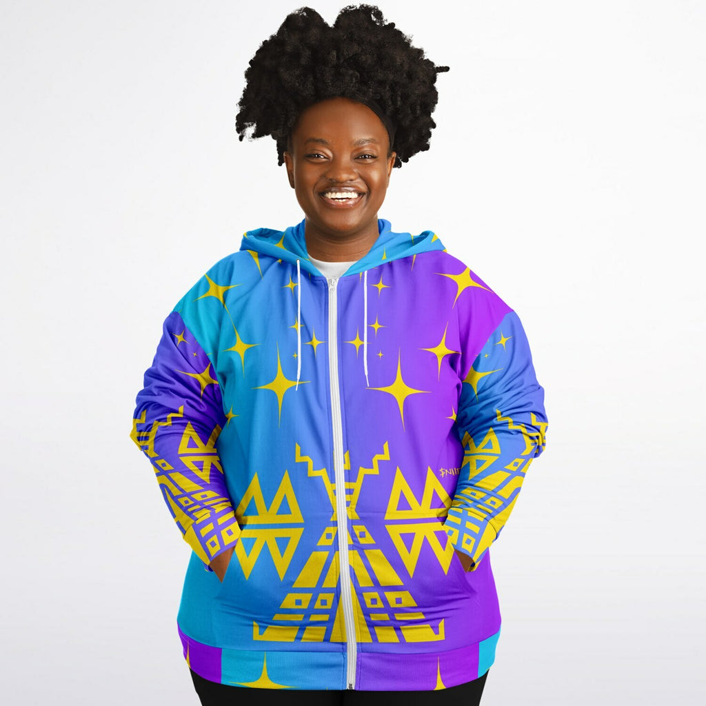 $NiieihiiNookei Fashion Plus-size Ziphoodie - AOP