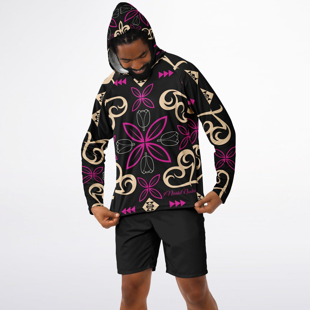 $NiieihiiNookei Men's Long Sleeve Hooded Performance Shirt - AOP