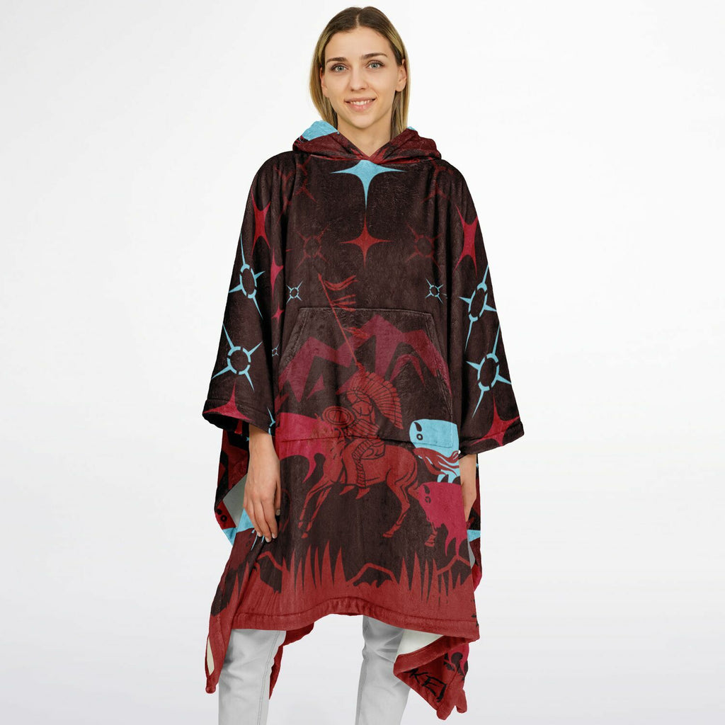 $NiieihiiNookei Flannel Blanket Poncho - AOP