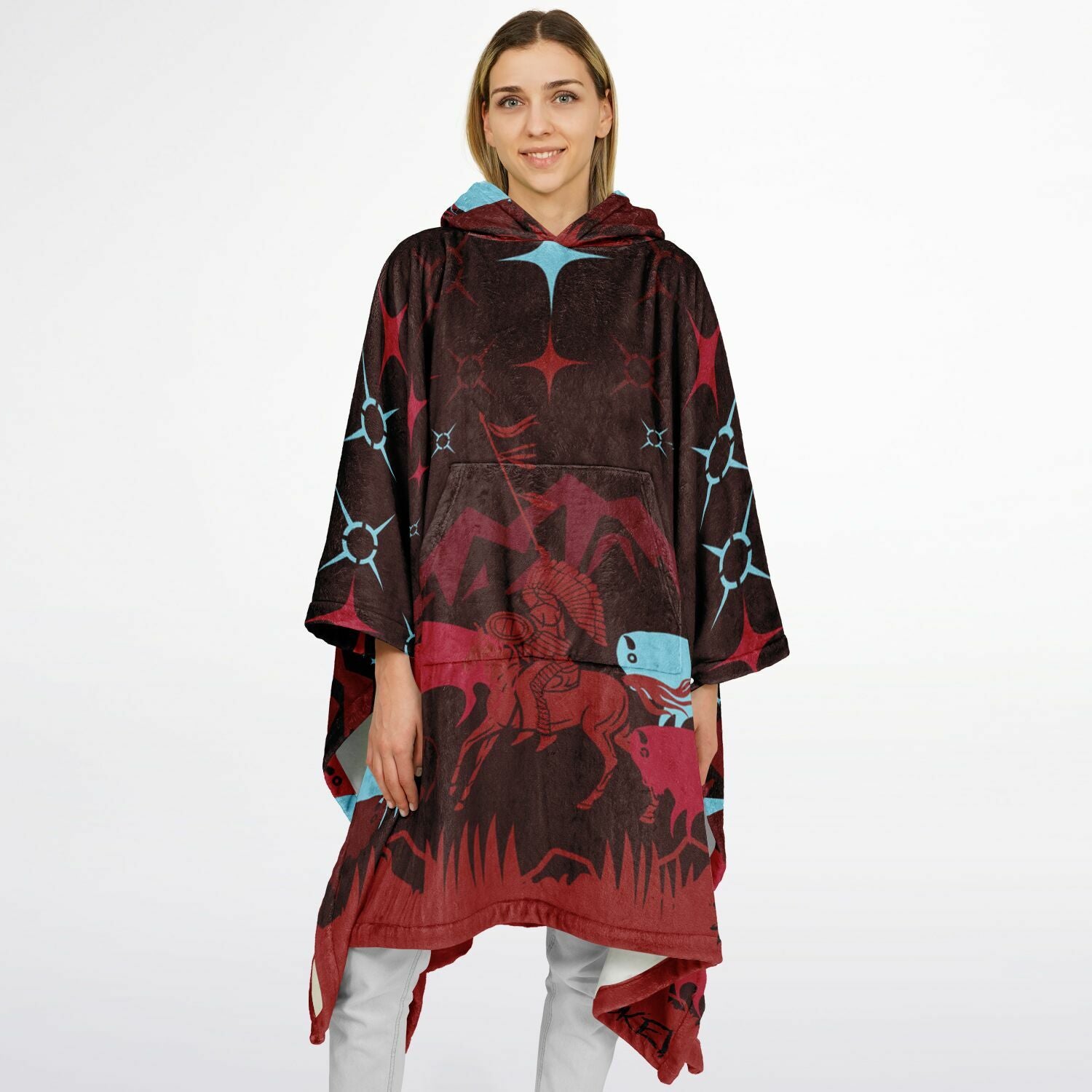 $NiieihiiNookei Flannel Blanket Poncho - AOP