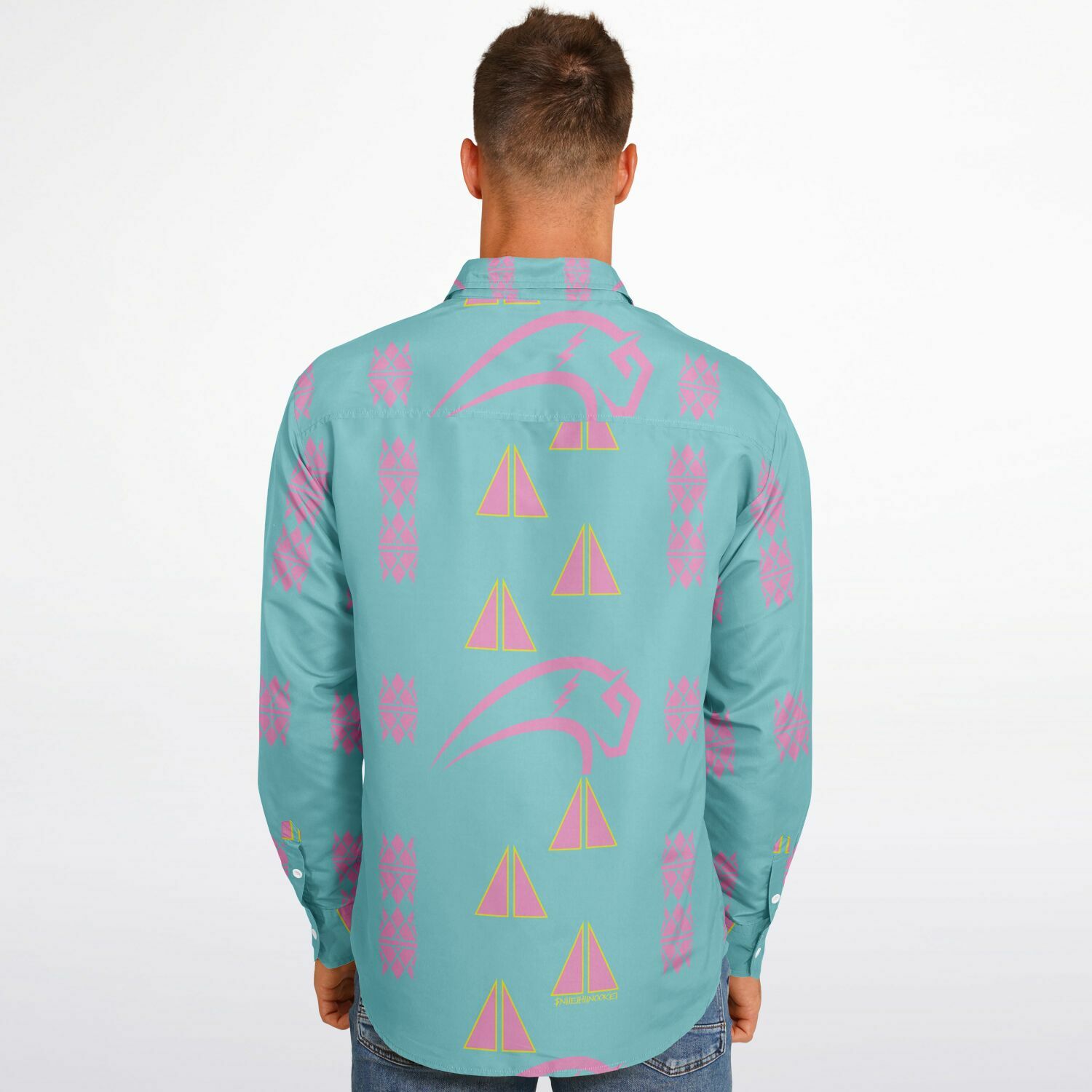 $NiieihiiNookei Long Sleeve Button Down Shirt - AOP
