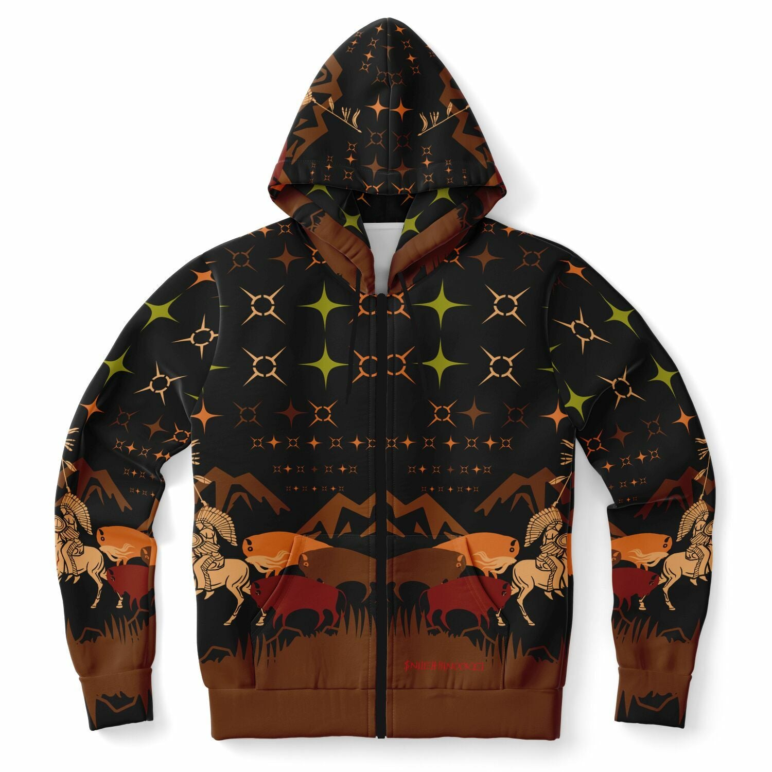 $NiieihiiNookei Athletic Zip-Up Hoodie - AOP