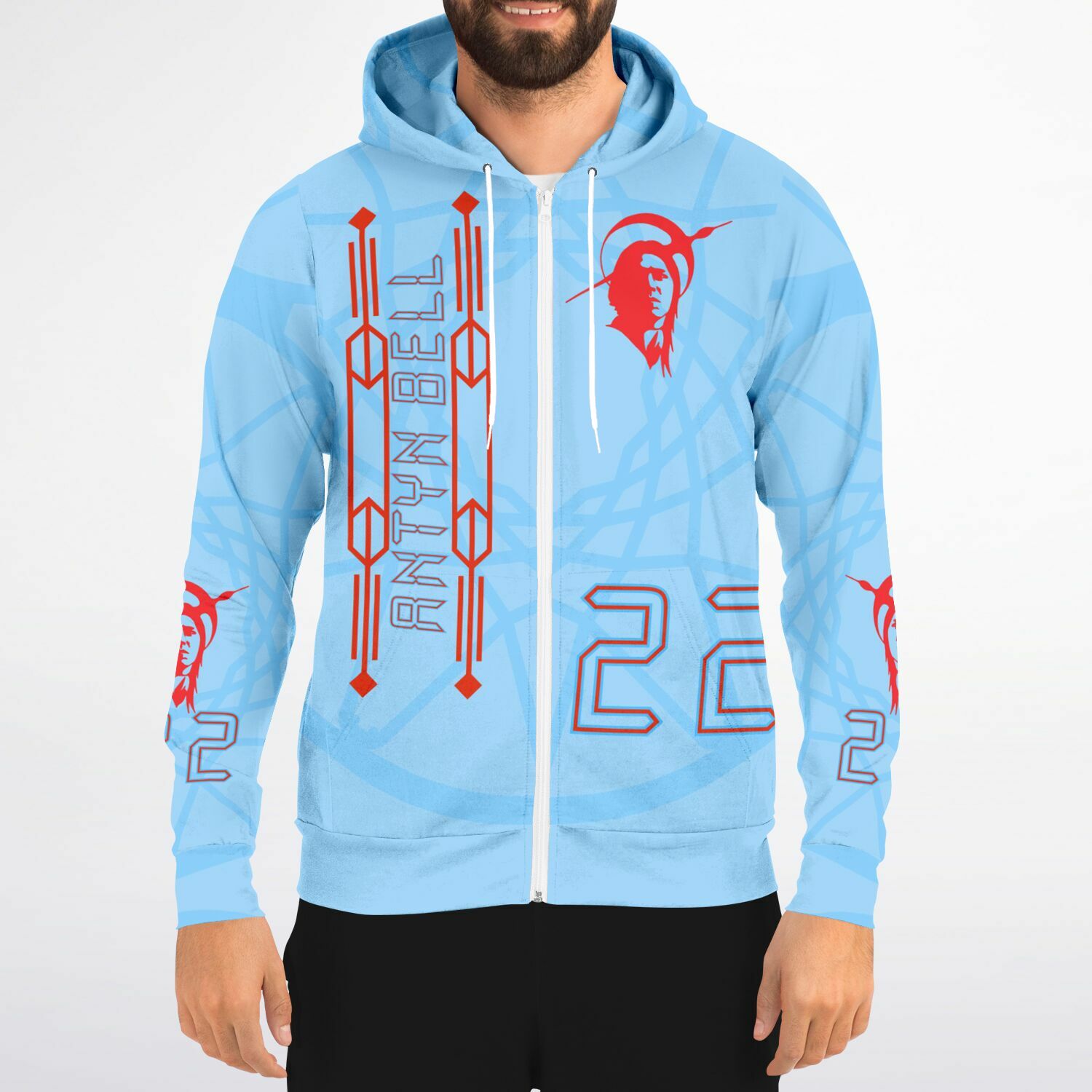 $NiieihiiNookei Athletic Zip-Up Hoodie - AOP