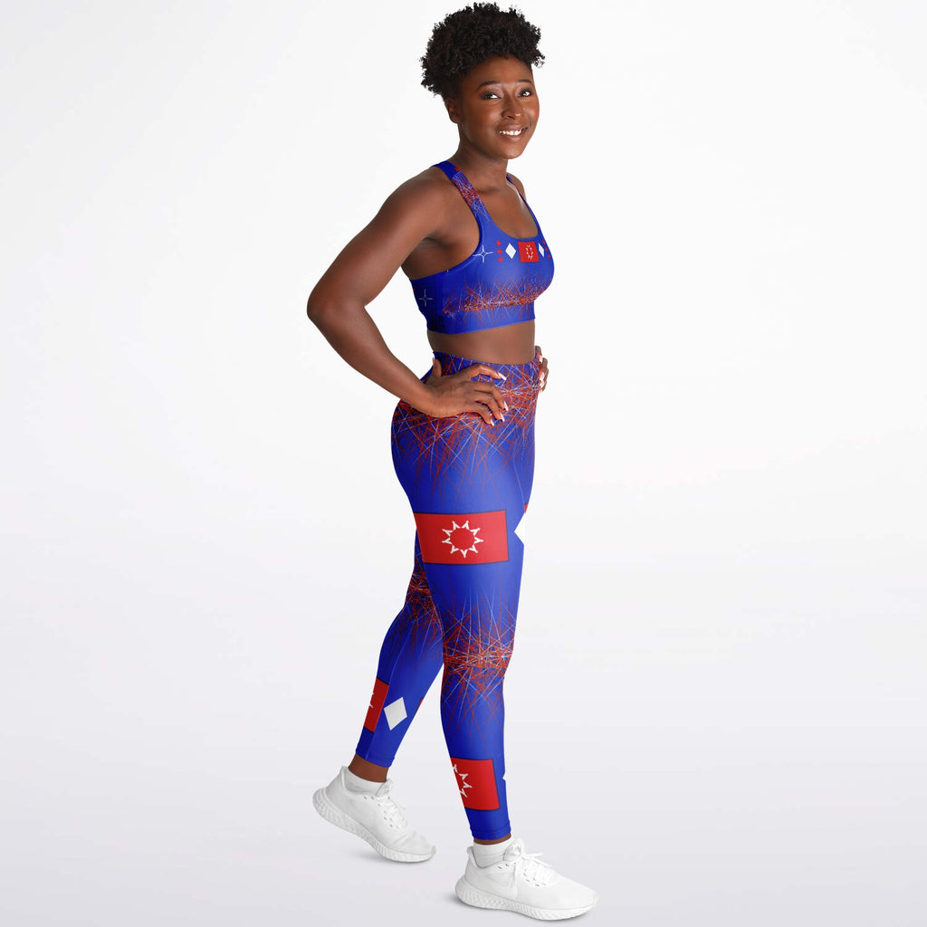 Oglala Sioux TRIBE LOGOPadded Sports Bra & Leggings - AOP
