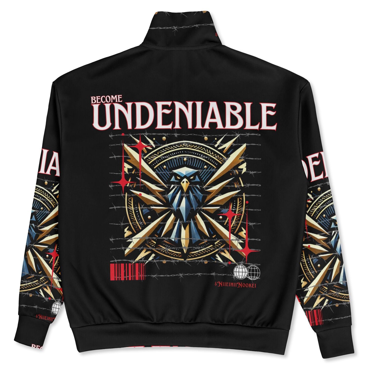 $NiieihiiNookei Heavyweight Oversized Quarter Zip Sweatshirt - AOP