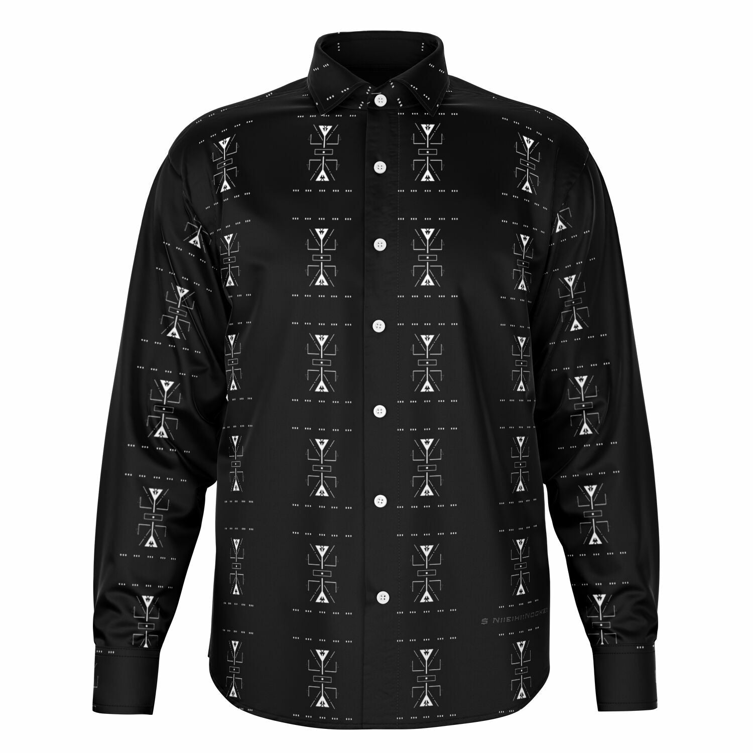 $NiieihiiNookei Long Sleeve Button Down Shirt - AOP