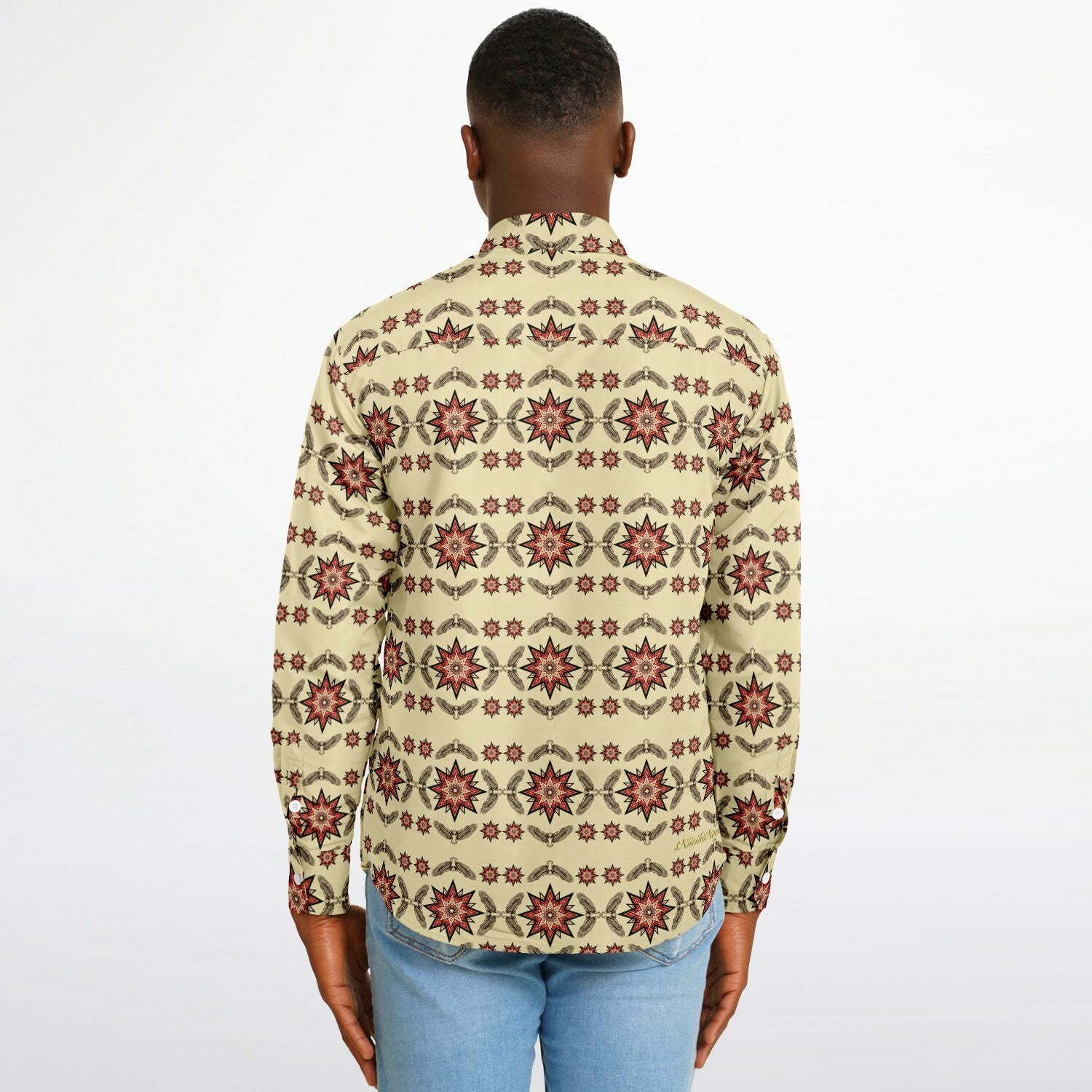 $NiieihiiNookei Long Sleeve Button Down Shirt - AOP